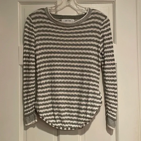 JOHN + JENN Striped Crew Neck Sweater - Picture 1 of 10